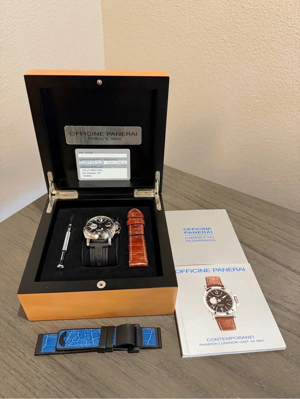PANERAI Luminor GMT Black Dial Automatic Watch 44mm PAM00088 with Box and Papers